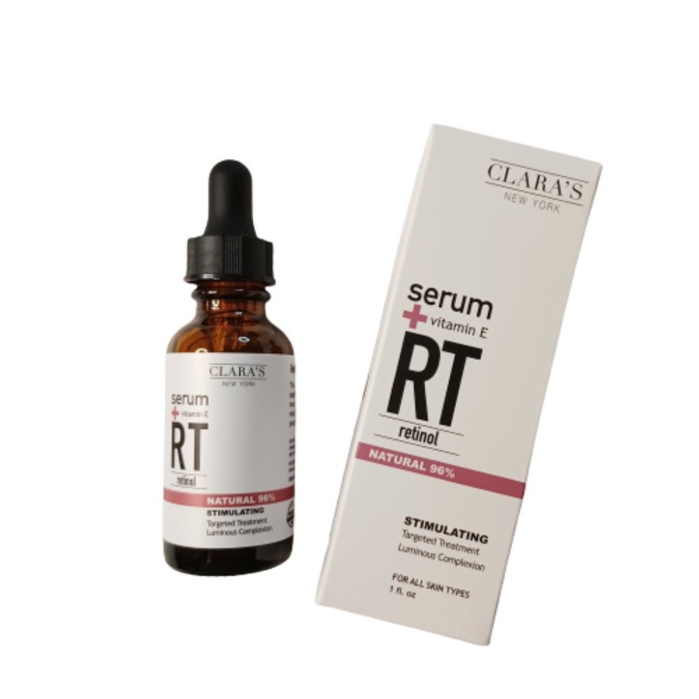 CLARA'S NEW YORK Serum + Vitamin E RT Retinol FULL SIZE 1 Oz Luminous Skin NEW
